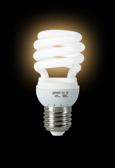 Энергосберегающая лампа Gauss T2 SPIRAL 220-240V 15W 2700K E14  