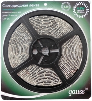 Светодиодная лента Gauss LED 3528 4.8W/m 12V 5м (зеленый) IP66 (герметичная лента в силиконовой оболочке) [EB311000605]